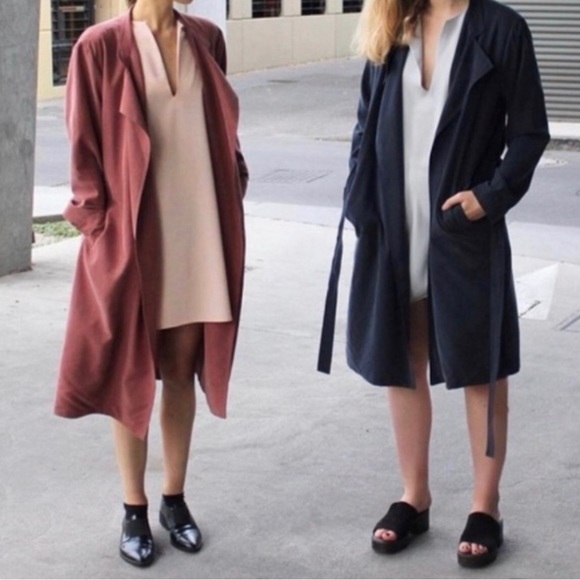 Vintage American Apparel Dylan Trench Coat Cocoa Bean - Picture 4 of 7